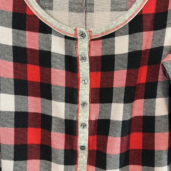 Victorias Secret Long Sleeve Plaid Romper Size Large Red, Black and Grey - Picture 6 of 7